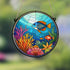 Three Fish and Coral Stained Glass Effect Suncatcher